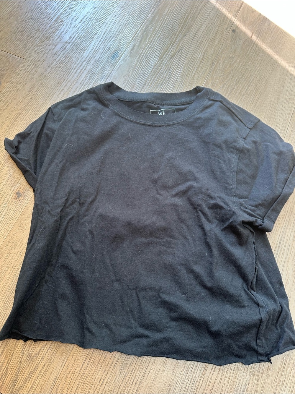 Free People We The Free Black Short-Sleeve Crewneck Tee Small